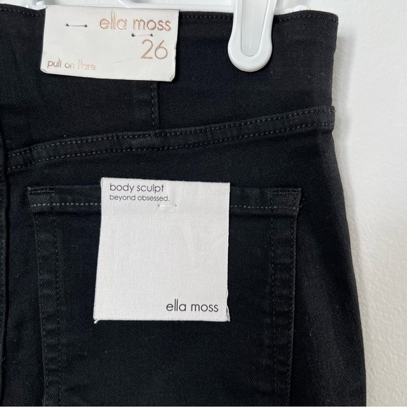 🆕 Ella Moss Anthropologie Pull on Flare Jeans Junior Black - Picture 8 of 13